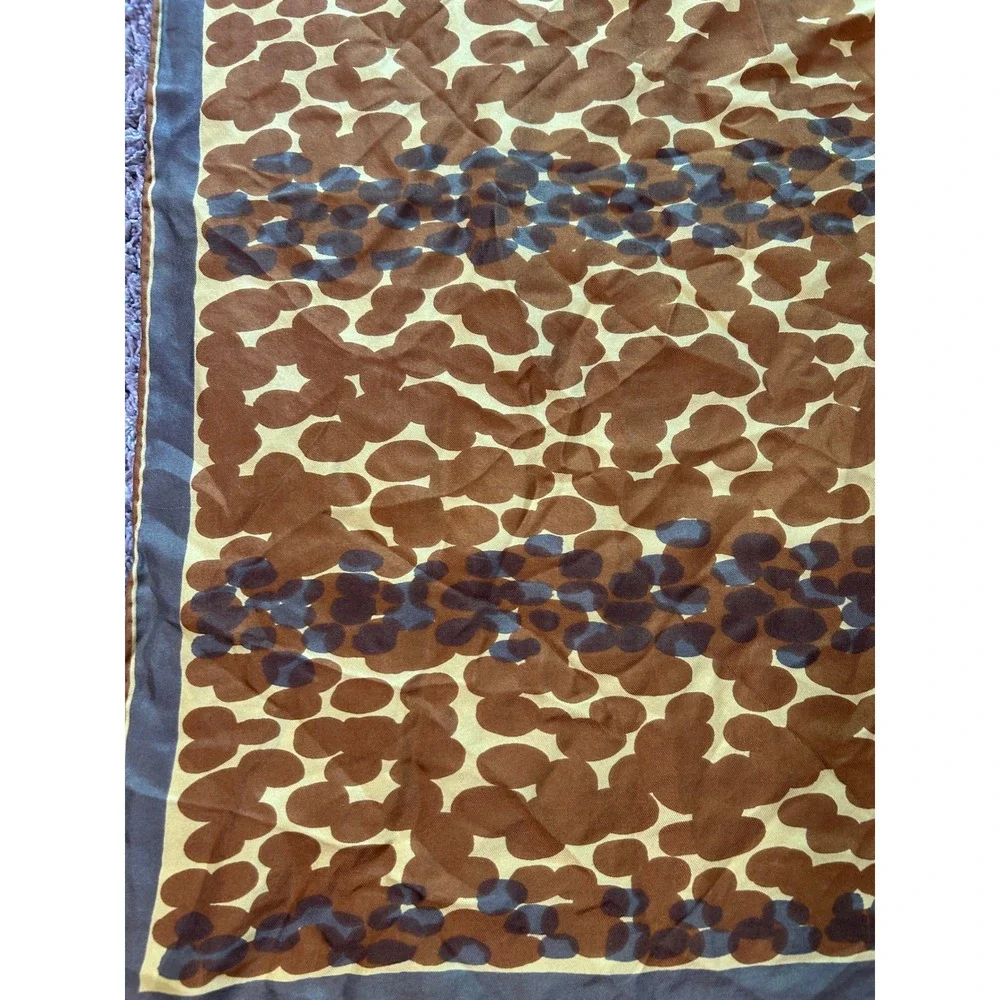 Vintage Silk Scarf Abstract Floral MCM Retro Earthy Japan Botanical Mod 70s 60s